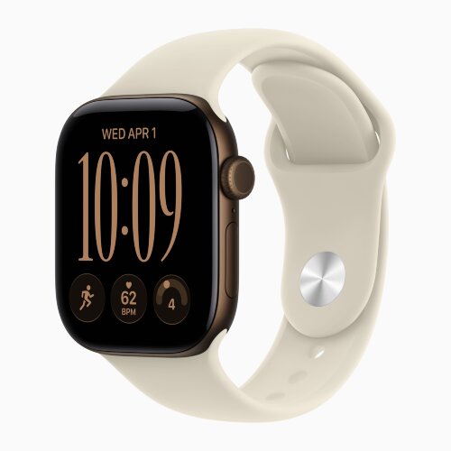 Apple Watch Series 12 46mm, Dark Bronze Aluminum Case with Sport Band - Sand