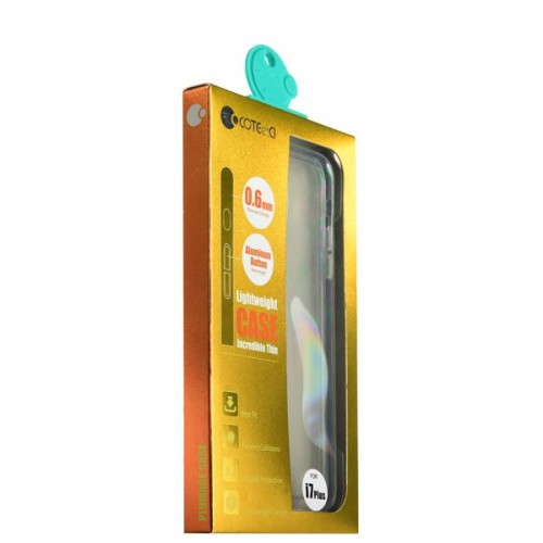 Силиконовая накладка Utra-thin для iPhone 8 Plus и 7 Plus - прозрачная (кнопки розовые)
