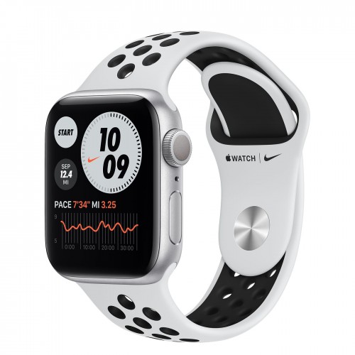 Apple Watch Series 6 Nike 40 мм, серебристый алюминий, "Чистая платина/чёрный" ремешок