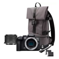 Canon EOS R10 Mirrorless Camera + RF-S 18-45mm F4.5-6.3 IS STM Lens + Backpack + SD Card + Spare Battery