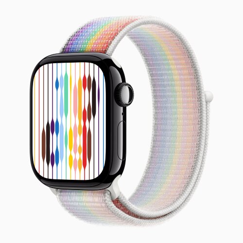 Apple Watch Series 11 42mm, Jet Black Aluminum Case with Sport Loop - Pride Edition