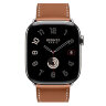 Apple Watch Hermes Series 11 46mm, классический кожаный ремешок коричневого цвета