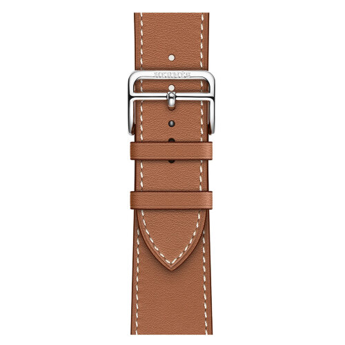 Apple Watch Hermes Series 11 46mm, классический кожаный ремешок коричневого цвета