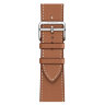 Apple Watch Hermes Series 11 46mm, классический кожаный ремешок коричневого цвета