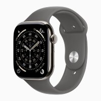 Apple Watch Series 11 42mm, Natural Titanium Case with Sport Band - Stone Gray