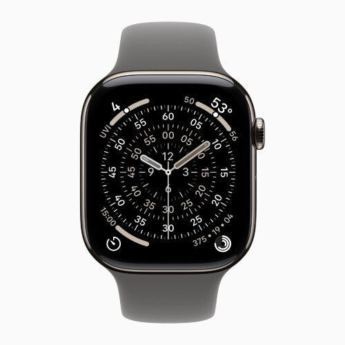 Apple Watch Series 11 42mm, Natural Titanium Case with Sport Band - Stone Gray