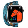 Apple Watch Hermes Series 11 42mm, двойной тонкий кожаный ремешок с лошадью голубого цвета