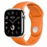 Apple Watch Hermes Series 11 42mm, двойной тонкий кожаный ремешок с лошадью голубого цвета
