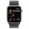 Apple Watch SE (2022) 44mm, Silver Aluminum Case with Sport Loop - Midnight