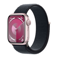 Apple Watch Series 9 45mm, Pink Aluminum Case with Sport Loop - Midnight