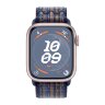 Apple Watch Series 9 45mm, Pink Aluminum Case with Nike Sport Loop - Game Royal/Orange