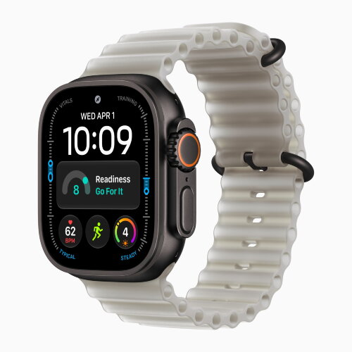 Apple Watch Ultra 4 49mm Black Titanium Case with Translucent Gray Ocean Band