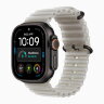 Apple Watch Ultra 4 49mm Black Titanium Case with Translucent Gray Ocean Band