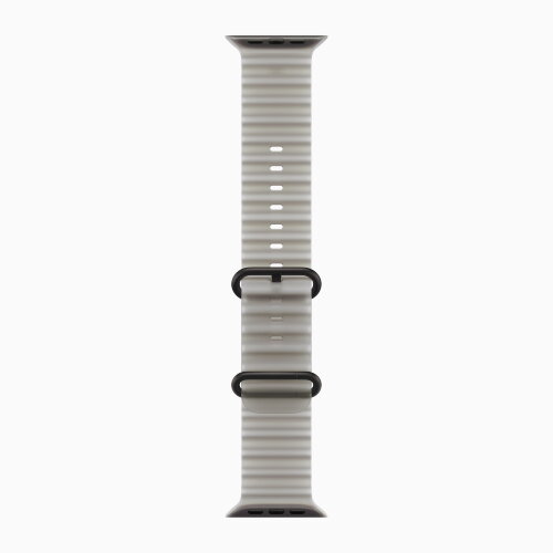 Apple Watch Ultra 4 49mm Black Titanium Case with Translucent Gray Ocean Band
