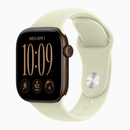 Apple Watch Series 12 46mm, Dark Bronze Aluminum Case with Sport Band - Pale Succulent