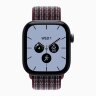 Apple Watch Series 12 46mm, Night Blue Ceramic Case with Sport Loop - Burgundy Plaid