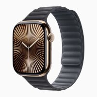 Apple Watch Series 10 46mm, Gold Titanium Case with Magnetic Link - Black