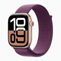 Apple Watch Series 10 42mm, Rose Gold Aluminum Case with Sport Loop - Plum