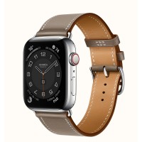Apple Watch Series 6 Hermes 40mm, ремешок Simple Tour из кожи Swift цвета Etoupe