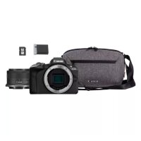 Canon EOS R50 Mirrorless Camera, Black + RF-S 18-45mm F4.5-6.3 IS STM Lens + Backpack2 + SD Card