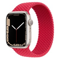 Apple Watch Series 7 45 мм, из алюминия «Сияющая звезда», плетеный монобраслет Красный