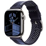 Apple Watch Hermes Series 11 46mm, трикотажный ремешок синего цвета