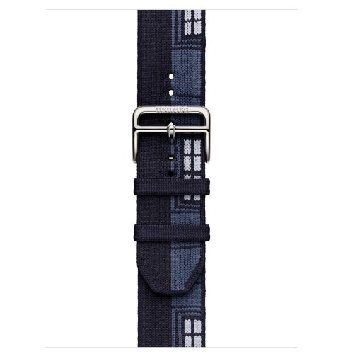 Apple Watch Hermes Series 11 46mm, трикотажный ремешок синего цвета