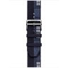 Apple Watch Hermes Series 11 46mm, трикотажный ремешок синего цвета
