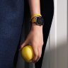 Apple Watch Hermes Series 11 42mm, двойной тонкий желтый кожаный ремешок