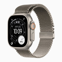 Apple Watch Ultra 3 49mm Titanium Case with Natural Milanese Loop (Medium)