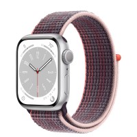 Apple Watch Series 8 41mm, Silver Aluminum Case with Sport Loop - Elderberry