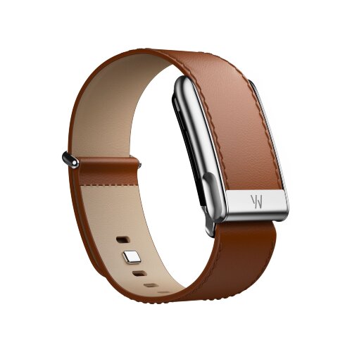 Кожаный ремешок для фитнес-браслета WHOOP MG, LeatherLuxe Straight Band | Chestnut/Cream with Titanium S/M