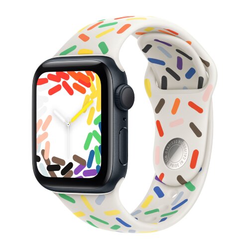 Apple Watch SE (2023) 40mm, Midnight Aluminum Case with Sport Band - Pride Edition (Радужный)