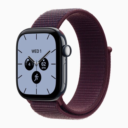 Apple Watch Series 12 46mm, Night Blue Ceramic Case with Sport Loop - Burgundy