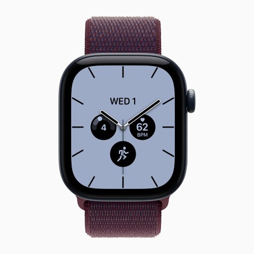 Apple Watch Series 12 46mm, Night Blue Ceramic Case with Sport Loop - Burgundy