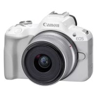 Canon EOS R50 Mirrorless Camera, White + RF-S 18-45mm F4.5-6.3 IS STM Lens