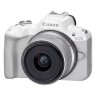 Canon EOS R50 Mirrorless Camera, White + RF-S 18-45mm F4.5-6.3 IS STM Lens