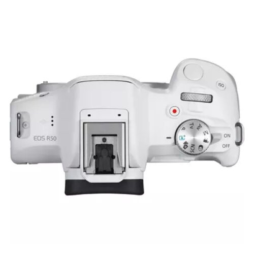 Canon EOS R50 Mirrorless Camera, White + RF-S 18-45mm F4.5-6.3 IS STM Lens