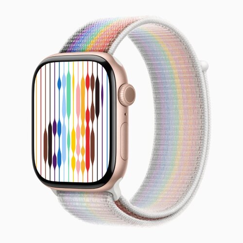 Apple Watch Series 11 42mm, Rose Gold Aluminum Case with Sport Loop - Pride Edition