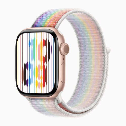 Apple Watch Series 11 42mm, Rose Gold Aluminum Case with Sport Loop - Pride Edition