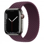 Apple Watch Series 7 45 мм, Graphite Stainless Steel, плетеный монобраслет «Тёмная вишня»