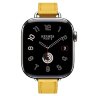 Apple Watch Hermes Series 11 42mm, тонкий кожаный ремешок желтого цвета