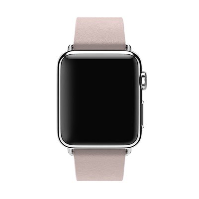 Кожаный ремешок с современной пряжкой для Apple Watch 38mm розовый Medium