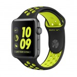 Apple Watch 2 Nike 42mm Space Gray спортивный ремешок черный/салатовый