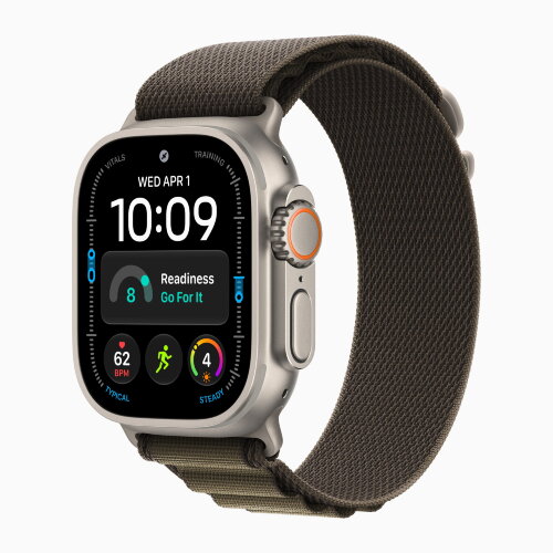 Apple Watch Ultra 4 49mm Titanium Case with Dark Olive Alpine Loop (M)