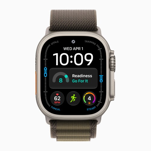 Apple Watch Ultra 4 49mm Titanium Case with Dark Olive Alpine Loop (M)