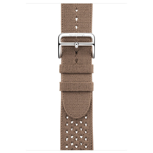 Apple Watch Hermes Series 10 46mm, ремешок из текстильного трикотажа коричневого цвета