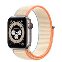 Apple Watch Edition Series 6 Titanium 40mm, спортивный браслет кремового цвета