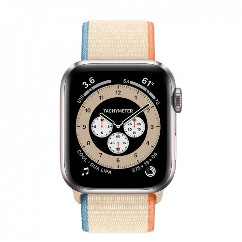 Apple Watch Edition Series 6 Titanium 40mm, спортивный браслет кремового цвета