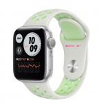 Apple Watch Series 6 Nike 40 мм, серебристый алюминий, "Еловая дымка/пастельный зелёный" ремешок